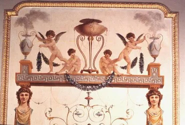 Détail du mur de la salle de musique pompéienne, 1777-80